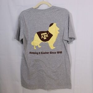 Anvil Texas A&M Hillel Shirt Medium Gray Mens Reveille Kosher Graphic Tee